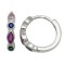 925 Sterling Silver Multi CZ Hoop Earrings