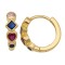 925 Sterling Silver 14K Gold Plated CZ Heart Square Hoops