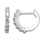 925 Sterling Silver Baguette CZ Hoop Earrings