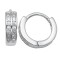 925 Sterling Silver Double Row CZ Hoop Earrings