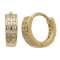 925 Sterling Silver 14K Gold Plated Double Row CZ Hoop Earrings