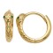 925 Sterling Silver 14K Gold Plated Snake CZ Hoop Earrings