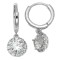 925 Sterling Silver CZ Oval Drop Hoop Earrings