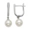 925 Sterling Silver CZ Pearl Drop Earrings