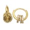 925 Sterling Silver 14K Gold Plated CZ Gear Hoop Earrings