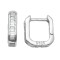 925 Sterling Silver Baguette CZ Square Hoops