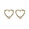 925 Sterling Silver 14k Gold Plated CZ Set Heart Studs