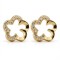 925 Sterling Silver 14k Gold Plated CZ Set Clover Studs