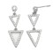 925 Sterling Silver CZ Triangle Drop Earrings