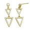 925 Sterling Silver 14K Gold Plated CZ Triangle Drop Earrings
