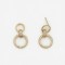 925 Sterling Silver 14K Gold Plated CZ Circle Pendant Set