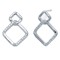 925 Sterling Silver CZ Square Knot Earrings