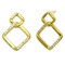 925 Sterling Silver 14K Gold Plated CZ Square Knot Earrings