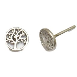 925 Sterling Silver Tree of Life Stud Earrings