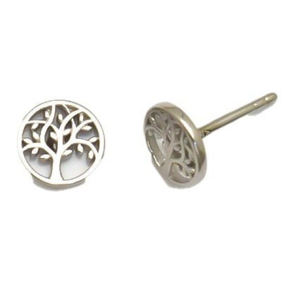 925 Sterling Silver Tree of Life Stud Earrings