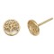925 Sterling Silver 14K Gold Plated Tree of Life Stud Earrings