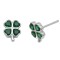 925 Sterling Silver Green CZ Clover Stud Earrings
