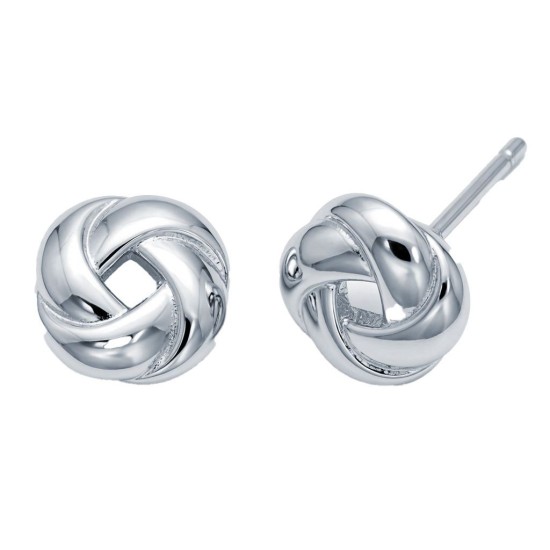925 Sterling Silver Love Knot Stud Earrings