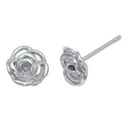 925 Sterling Silver Rose Stud Earrings