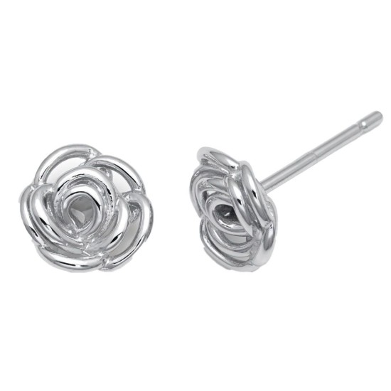 925 Sterling Silver Rose Stud Earrings