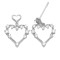 925 Sterling Silver CZ Heart Drop Earrings