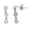 925 Sterling Silver CZ Triple Drop Earrings
