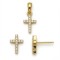 925 Sterling Silver 14K Gold Plated CZ Cross Stud Earrings
