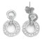 925 Sterling Silver CZ Horseshoe Drop Earrings