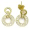 925 Sterling Silver 14K Gold Plated CZ Horseshoe Drop Earrings