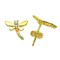 925 Sterling Silver 14K Gold Plated Rainbow CZ Dragonfly Stud Earrings
