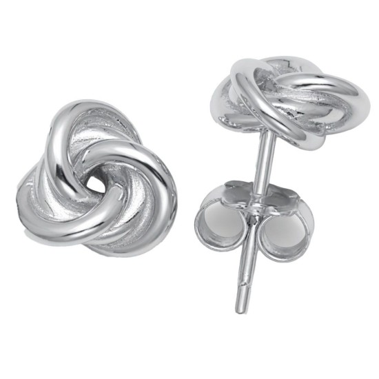 925 Sterling Silver Love Knot Stud Earrings