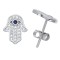925 Sterling Silver CZ Hamsa Stud Earrings