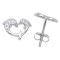 925 Sterling Silver CZ Dolphin Heart Stud Earrings