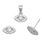 925 Sterling Silver CZ Evil Eye Stud Earrings