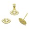 925 Sterling Silver 14K Gold Plated CZ Evil Eye Stud Earrings