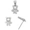 925 Sterling Silver CZ Teddy Bear Stud Earrings