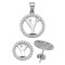 925 Sterling Silver CZ Letter Y Pendant Set