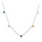 925 Sterling Silver Multi Color Clover Station Necklace