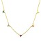 925 Sterling Silver 14K Gold Plated Multi Color Clover Station Necklace