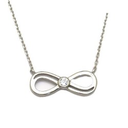 925 Sterling Silver CZ Infinity Necklace