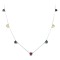 925 Sterling Silver Multi Color Heart Station Necklace