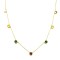 925 Sterling Silver 14K Gold Plated Multi Color CZ Station Necklace