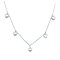 925 Sterling Silver Heart Charm Station Necklace