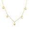 925 Sterling Silver 14K Gold Plated Heart Charm Station Necklace