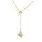 925 Sterling Silver 14K Gold Plated CZ Lariat Ball Necklace