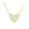 925 Sterling Silver 14K Gold Plated CZ Pave Heart Necklace