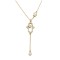 925 Sterling Silver 14K Gold Plated CZ Hamsa Lariat Necklace