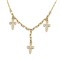 925 Sterling Silver 14K Gold Plated CZ Cross Charm Necklace