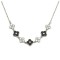 925 Sterling Silver CZ Black Enamel Flower Necklace