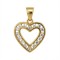 925 Sterling Silver 14k Gold Plated CZ Set Heart Pendant